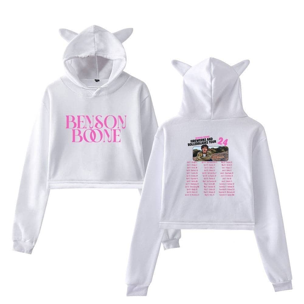 Benson Boone Fireworks & Rollerblades Cropped Hoodie #3 + Gift - Image 2